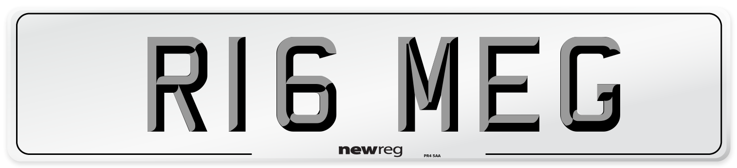 R16 MEG Number Plate from New Reg